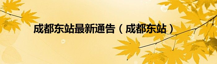 成都东站最新通告（成都东站）