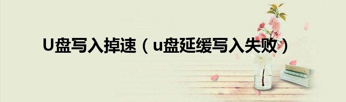 U盘写入掉速（u盘延缓写入失败）