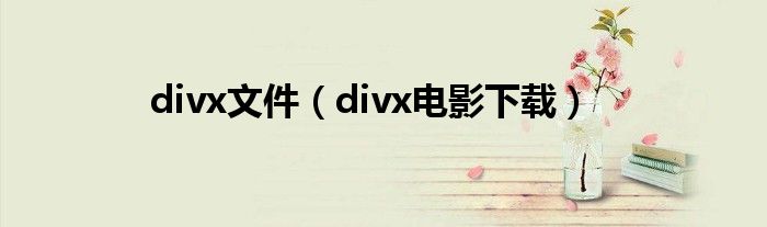 divx文件（divx电影下载）