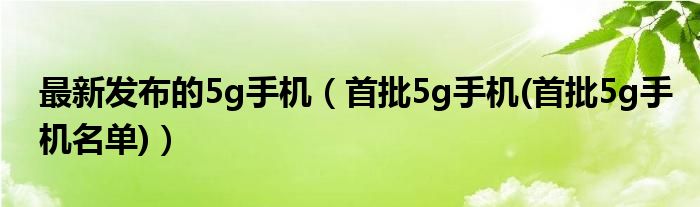 最新发布的5g手机（首批5g手机(首批5g手机名单)）